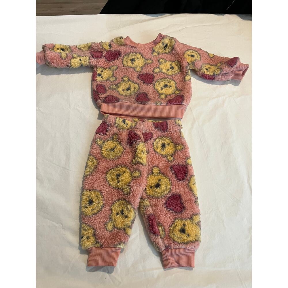 Disney Baby Plush Sherpa 2pc Outfit Pink Floral Size 0–3 Months
